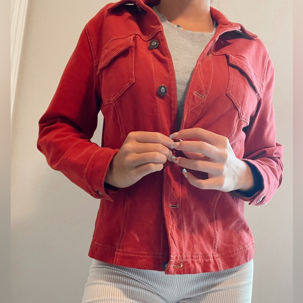 Red Jean Jacket - Picture 4 of 5